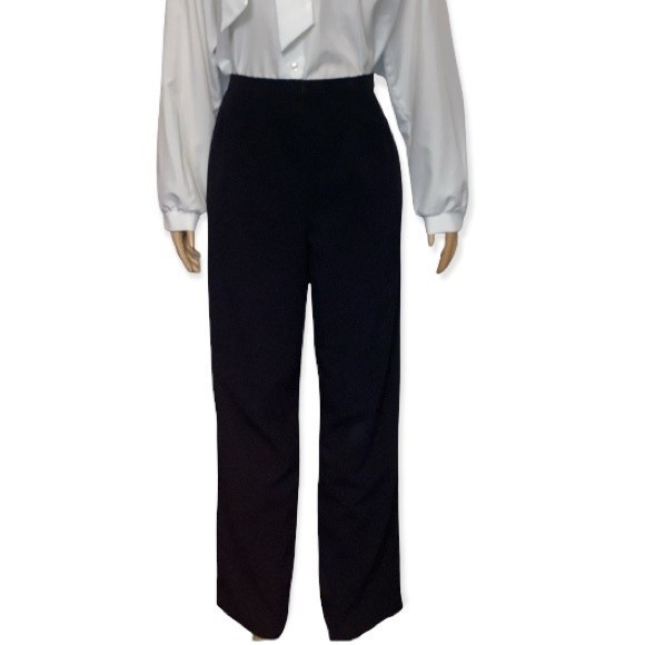 90s Worthington Pants Trouser High Waist Black side zipper straight legs size 14 - Picture 11 of 12